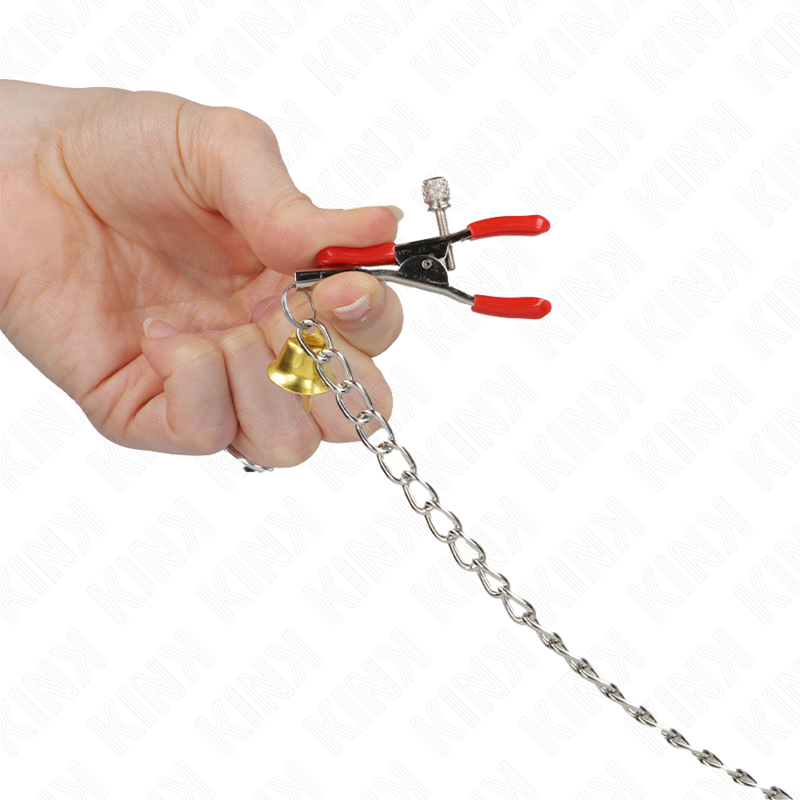 KINK – 3 pinces réglables pour tétons et clitoris finition rouge