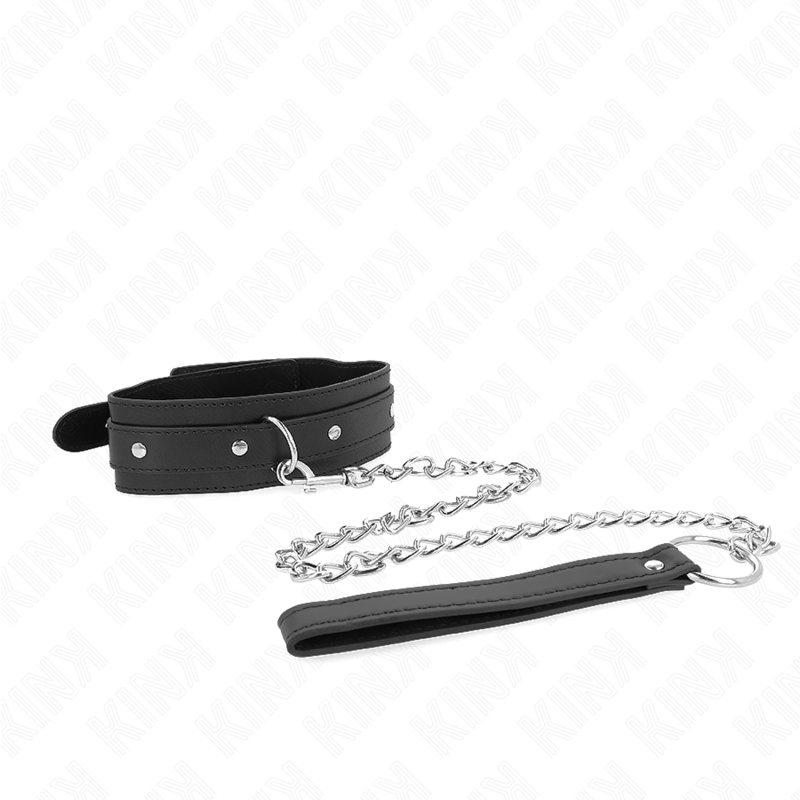 Collier avec Laisse BDSM Réglable 65cm Cuir - Kink - KINK COLLAR & GAG
