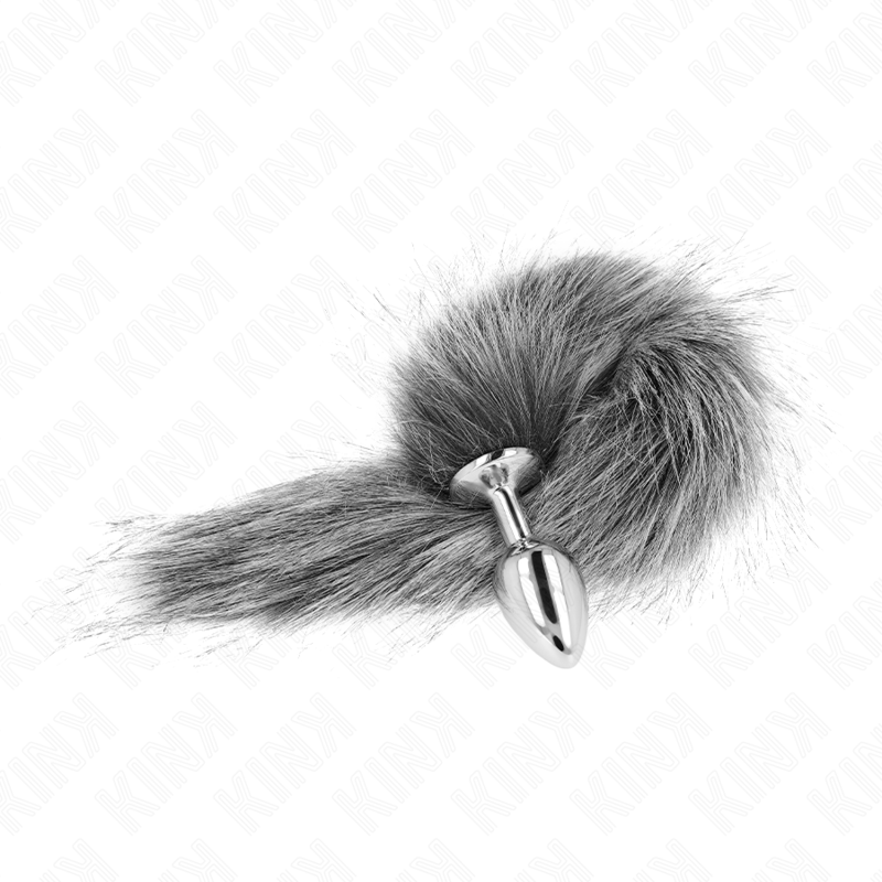Plug Anal Queue de Renard Gris Synthétique 40 cm Taille S - KINK
