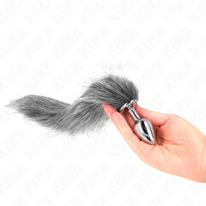 Plug Anal Queue de Renard Gris Synthétique 40 cm Taille S - KINK