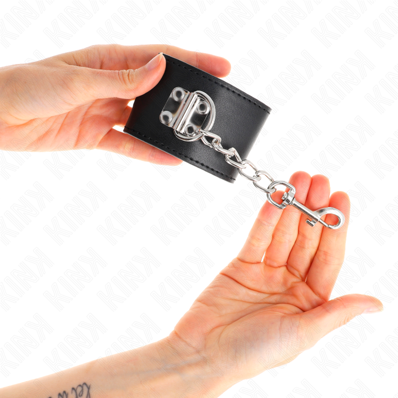 Menottes Cuir Appui-Poignets Cadenas Noir Ajustable - Kink - KINK WRIST RESTRAINT