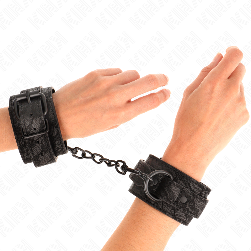 Menottes Poignets Dentelle Noire Réglables 19-26cm - KINK - KINK WRIST RESTRAINT