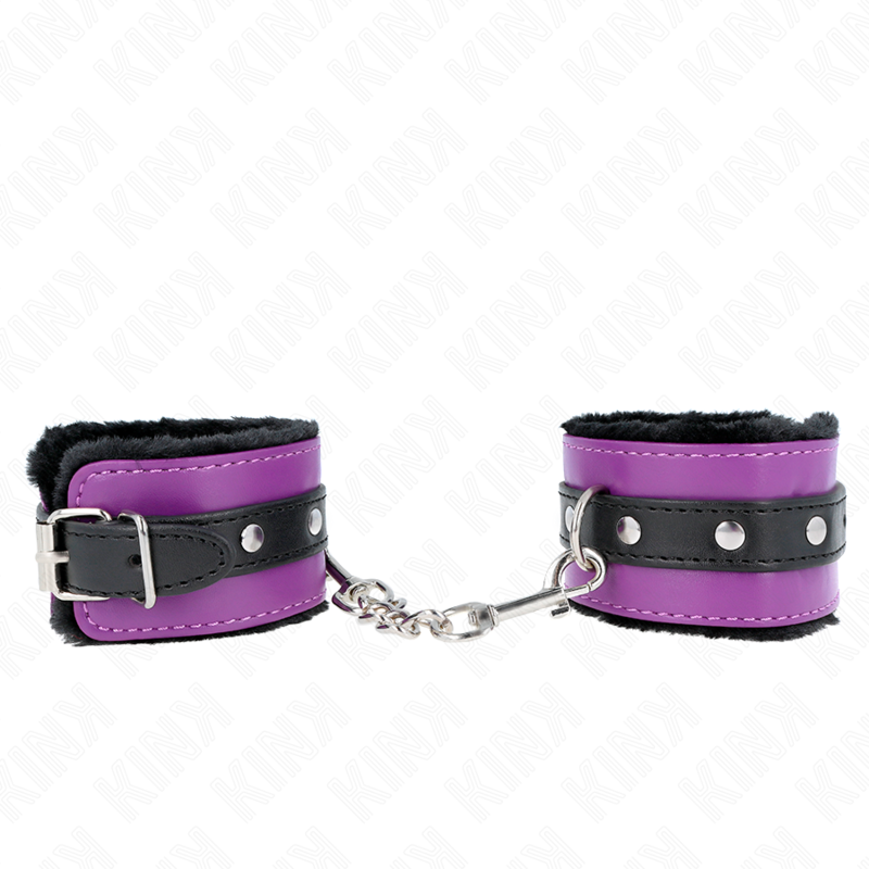 Menottes Rembourrées KINK Fourrure Premium Violet Noir - KINK - KINK WRIST RESTRAINT