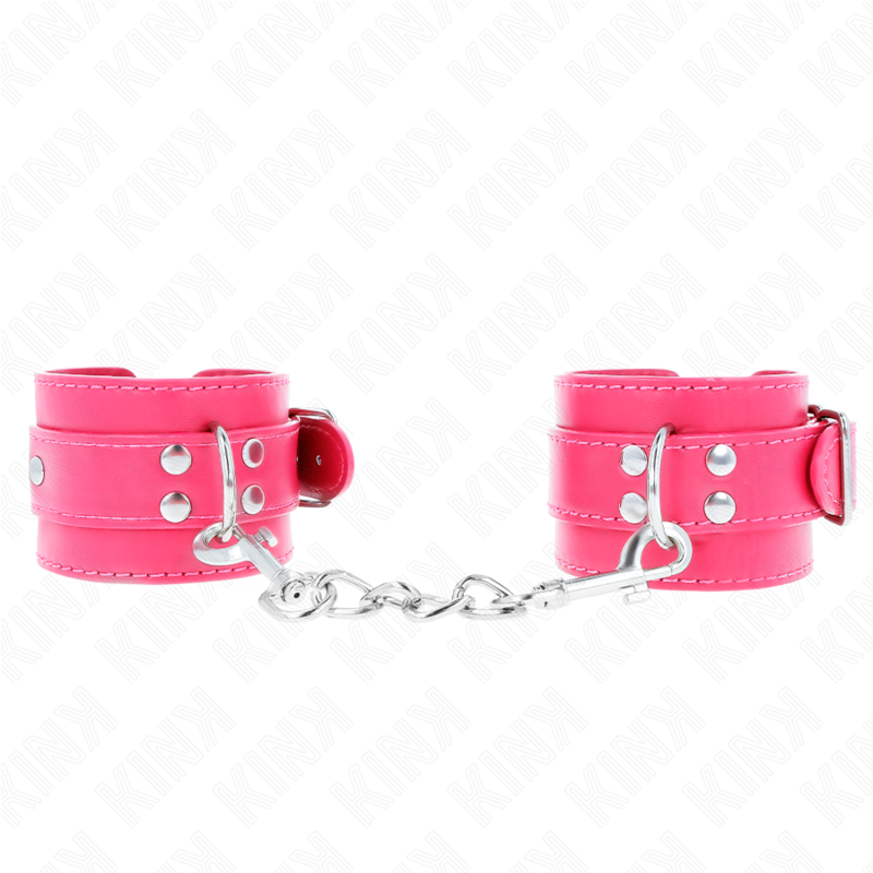 Menottes Cuir KINK Rose Framboise Réglables - KINK - KINK WRIST RESTRAINT