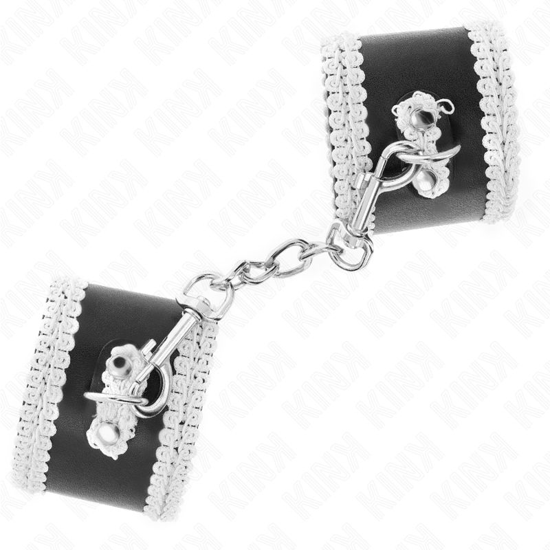 Appui-Poignets Kink Dentelle Noire Blanche Réglable - Kink - KINK WRIST RESTRAINT