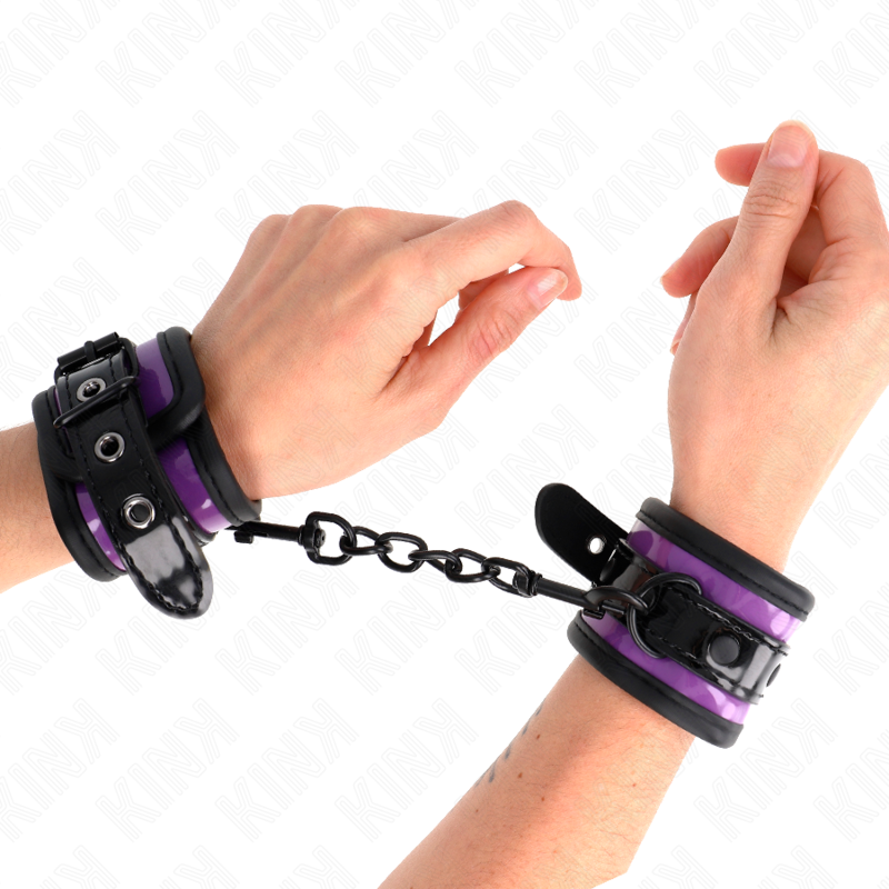 Bracelets BDSM Néoprène Violet Ajustables 21-28cm - KINK - KINK WRIST RESTRAINT