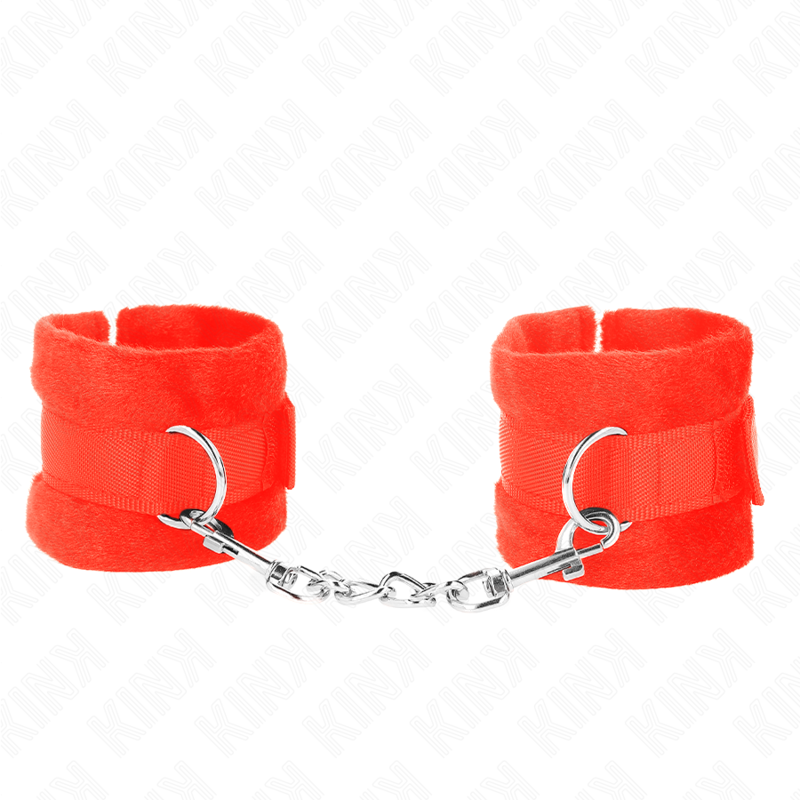 Menottes Fourrure Débutant Rouge 30x7cm - KINK - KINK WRIST RESTRAINT