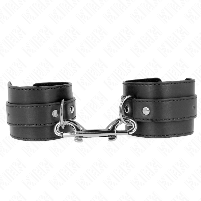Bracelets BDSM Cuir Rivets Noirs Réglables - KINK - KINK WRIST RESTRAINT