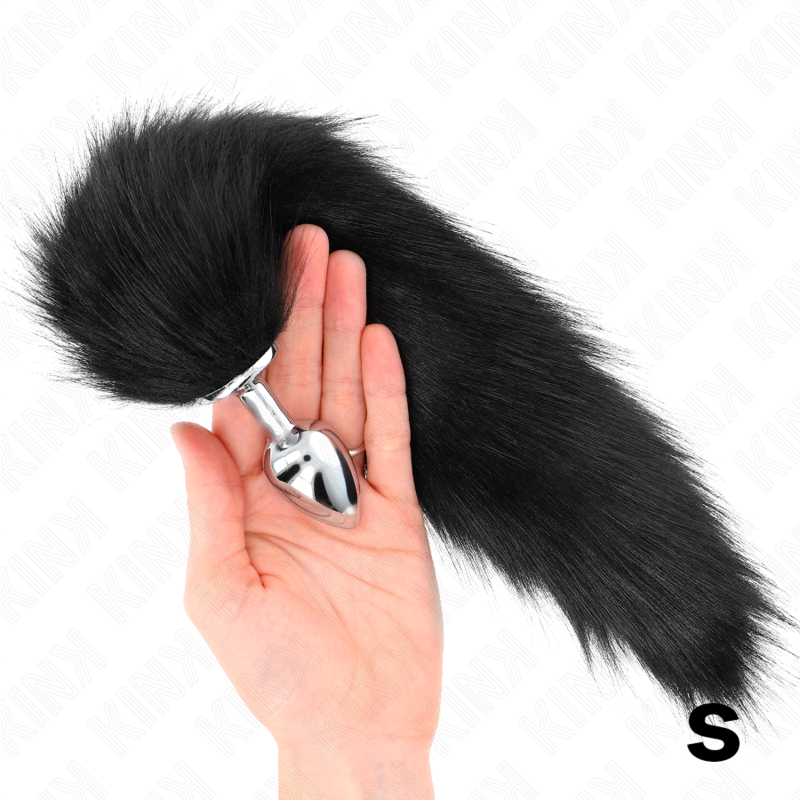 Plug Anal Queue de Renard Synthétique Noir 40 cm Taille S - KINK