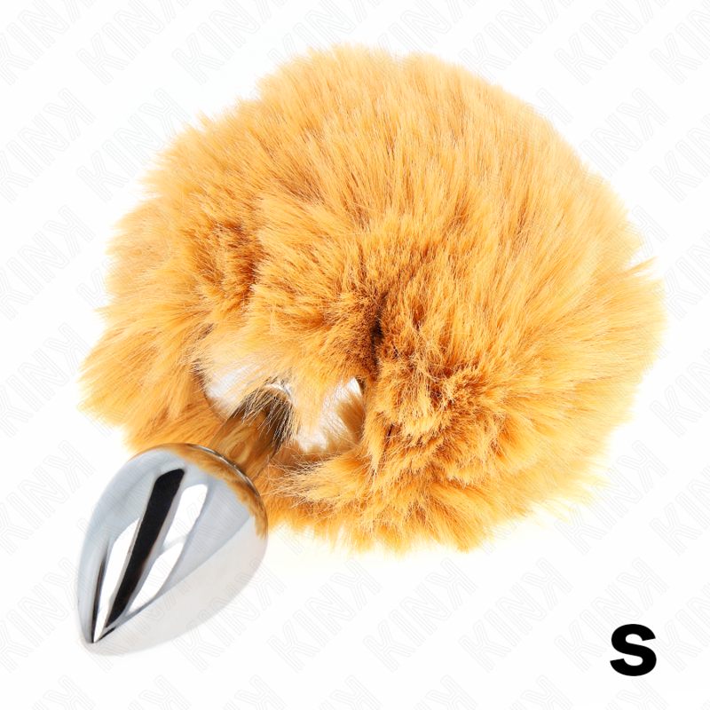 Plug anal en acier inoxydable queue de lapin beige 7x3cm - Kink - KINK PLEASURE PLUGS
