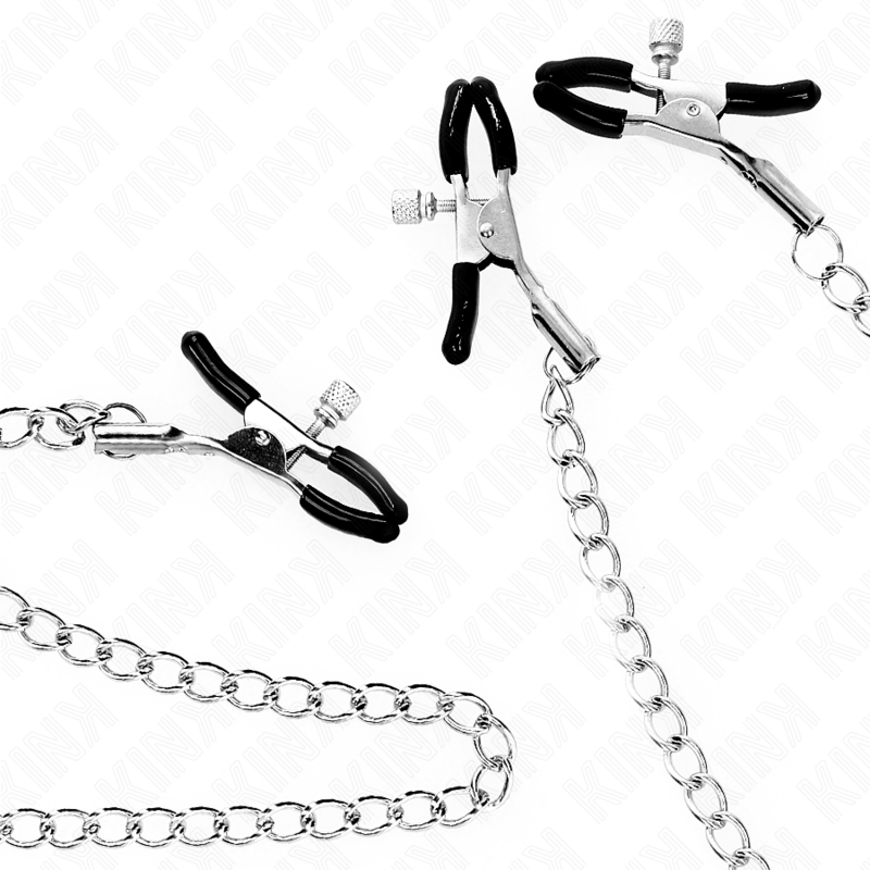 KINK – 3 pinces réglables pour tétons et clitoris finition argenté