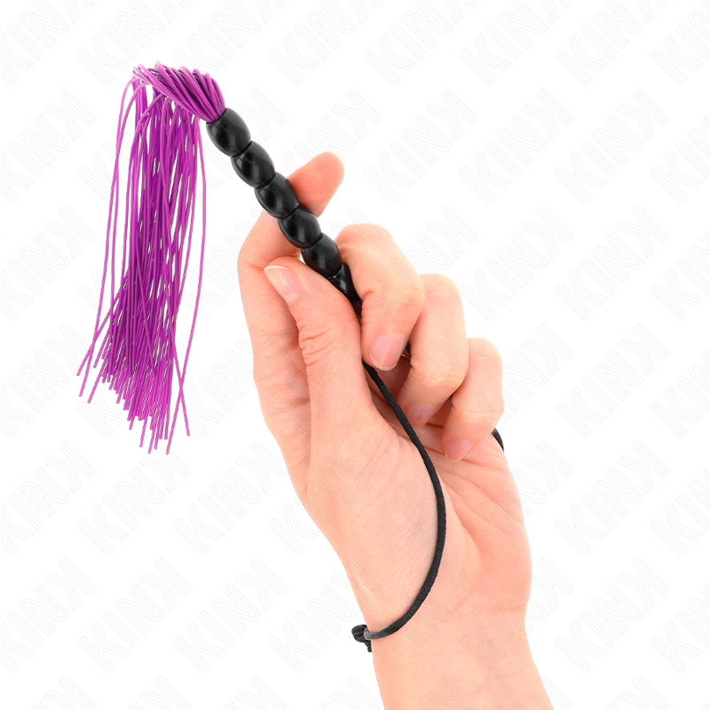 KINK - Mini Fouet BDSM de Poche avec Billes Violettes - 26 cm