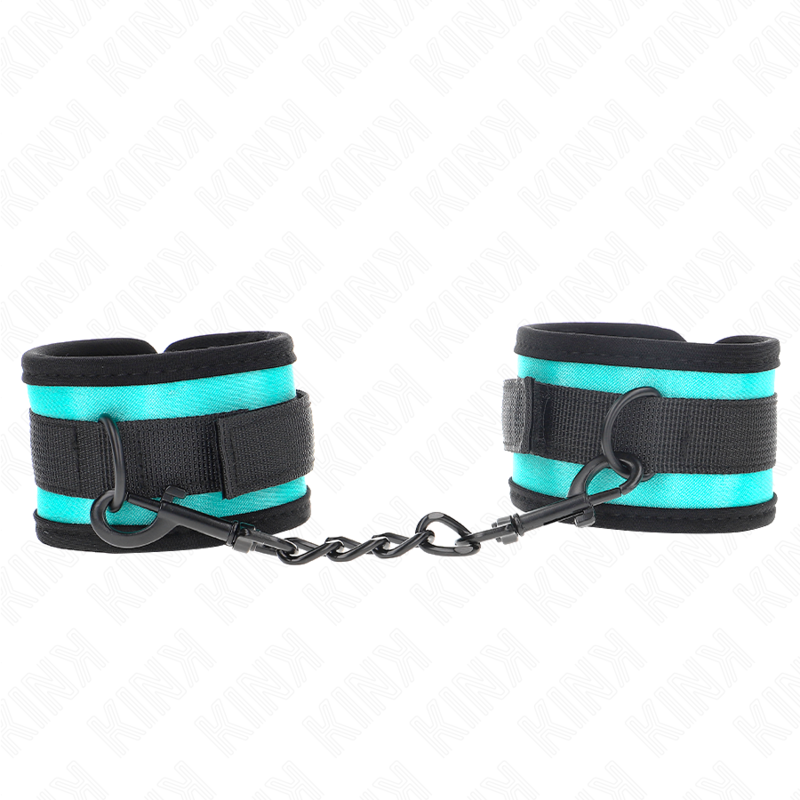 Menottes Nylon Velcro Réglables Noir-Bleu 18-32cm - KINK - KINK WRIST RESTRAINT