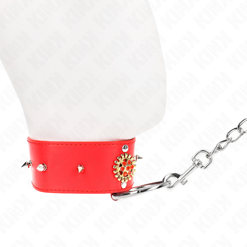 Collier BDSM Diamants Rouges avec Laisse 65cm - KINK - KINK COLLAR & GAG