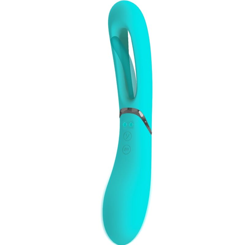 Stimulateur double fonction Lexie 7 vibrations bleu - Romance - ROMANCE