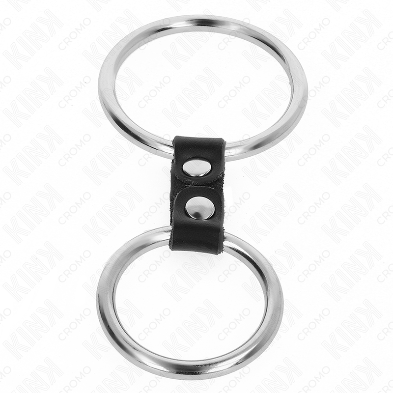 Anneau Pénien Double Métal et Cuir KINK Modèle 2 - KINK - KINK RING POWER