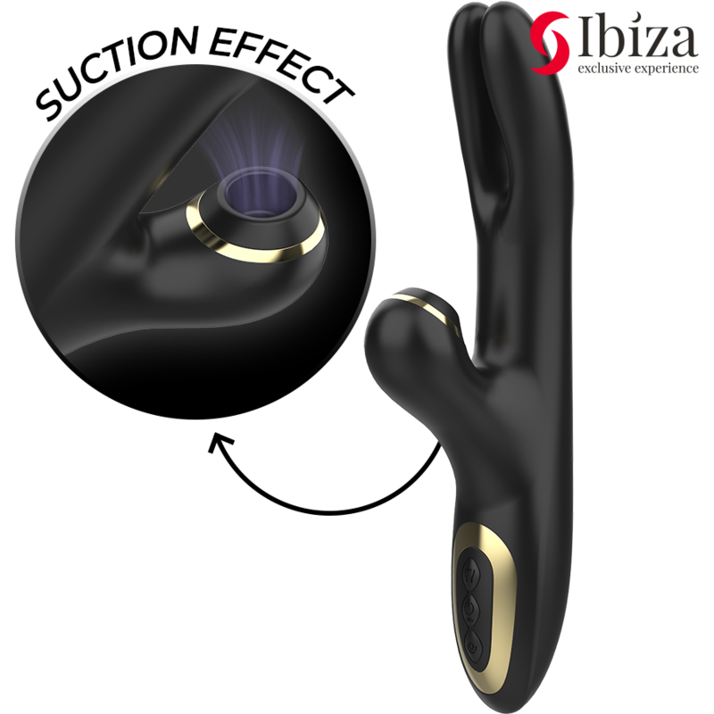 Vibrateur Double Stimulation Ibiza Double Clamping Noir - Ibiza