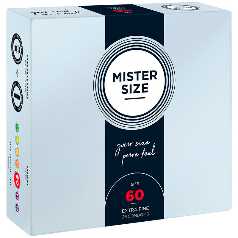 Mister Size – Préservatifs Taille XL 60 mm – Boîte de 36 unités