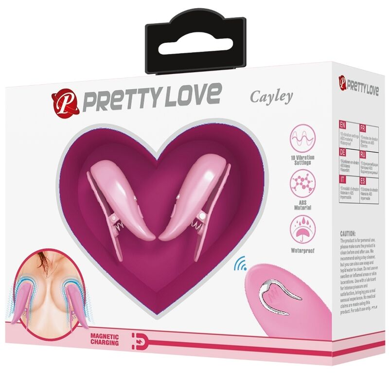 Pinces Tétons Vibrantes avec Télécommande Rose - Pretty Love