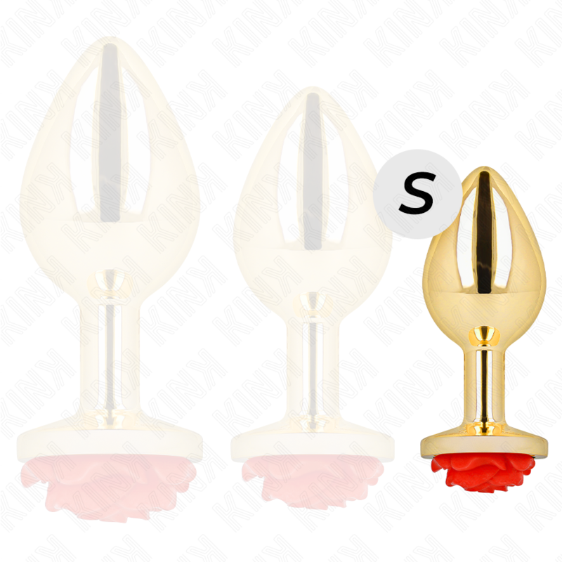 Plug anal métallique rose rouge taille S - Kink - KINK PLEASURE PLUGS