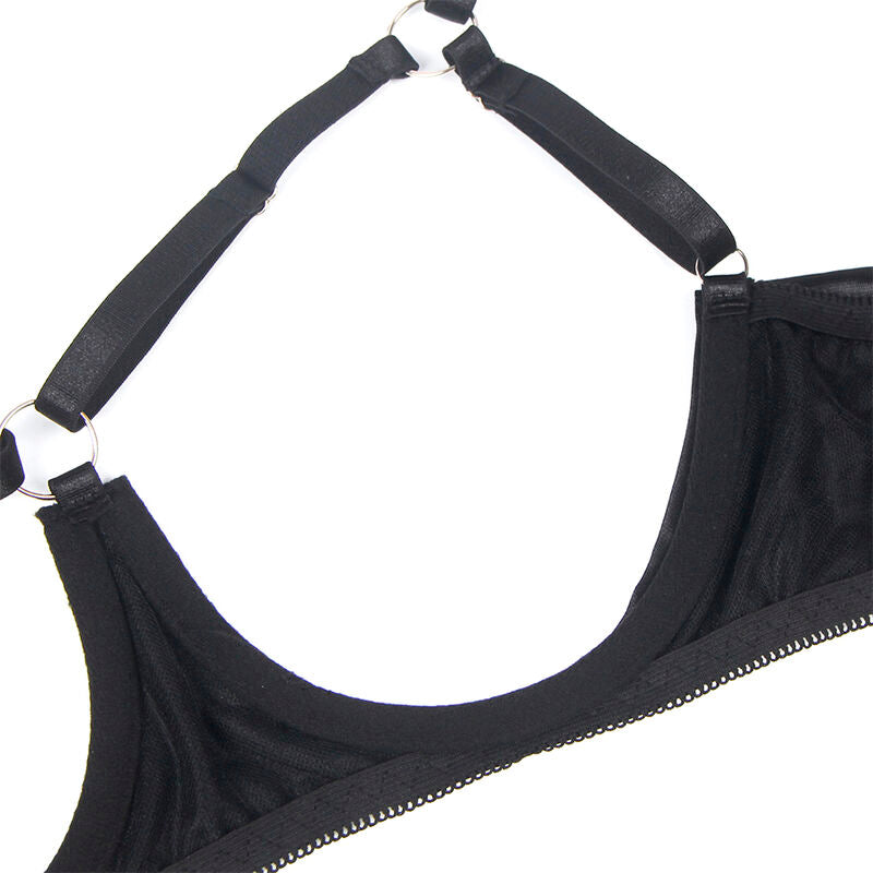 Ensemble lingerie nœud noir bonnets ouverts S/M - Subblime