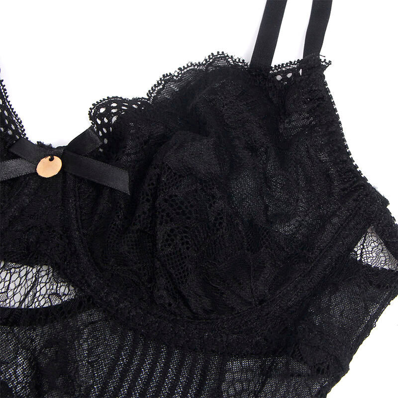 Body en dentelle ouvert entrejambe noir S/M - Subblime - SUBBLIME BODIES