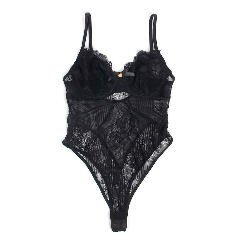Body en dentelle ouvert entrejambe noir S/M - Subblime - SUBBLIME BODIES