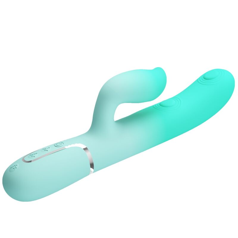 Vibromasseur Lapin Multifonction Gigi Vert Aqua - Pretty Love