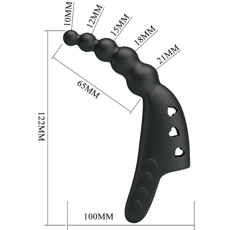 Doigt Vibrant Pretty Love 10 Modes Rechargeable Noir