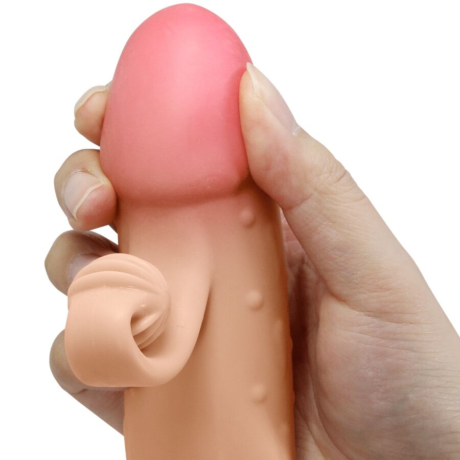Romance - Gaine de Pénis Vibrant avec Anneau Testiculaire - Beige