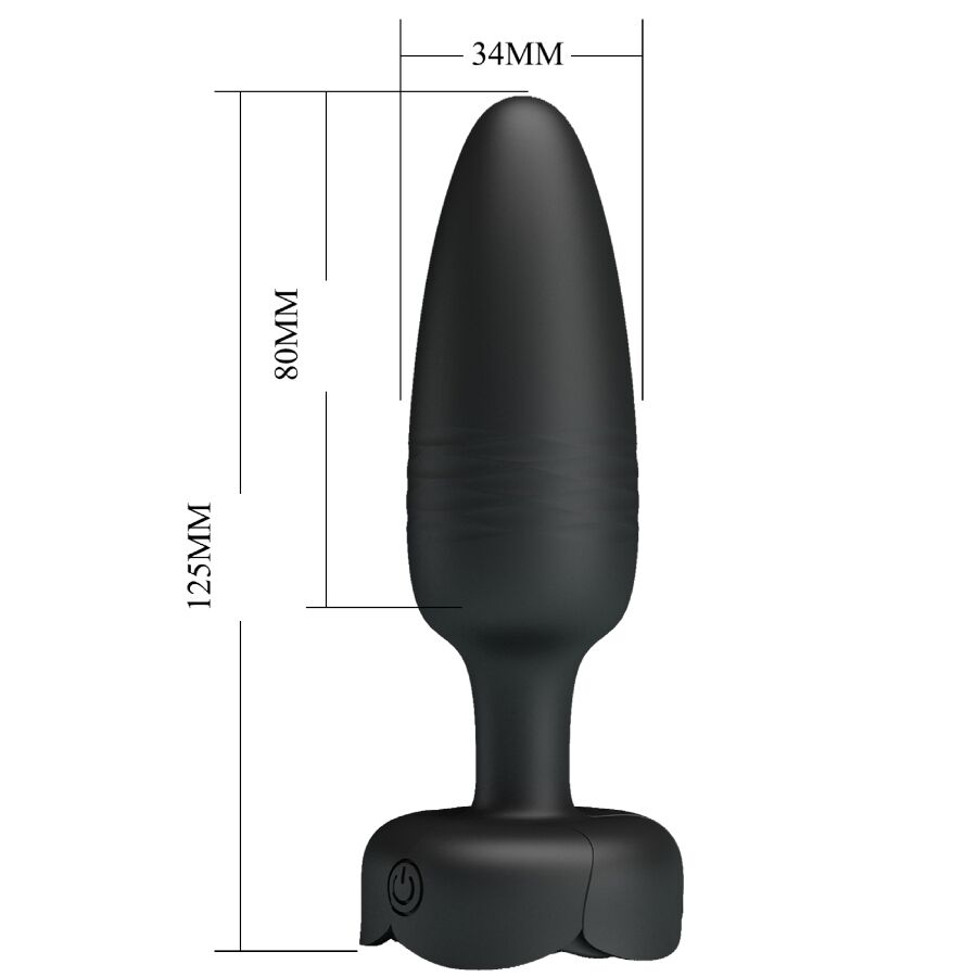 Plug Anal Vibrant Tarion LED Noir 12,5 cm - Pretty Love