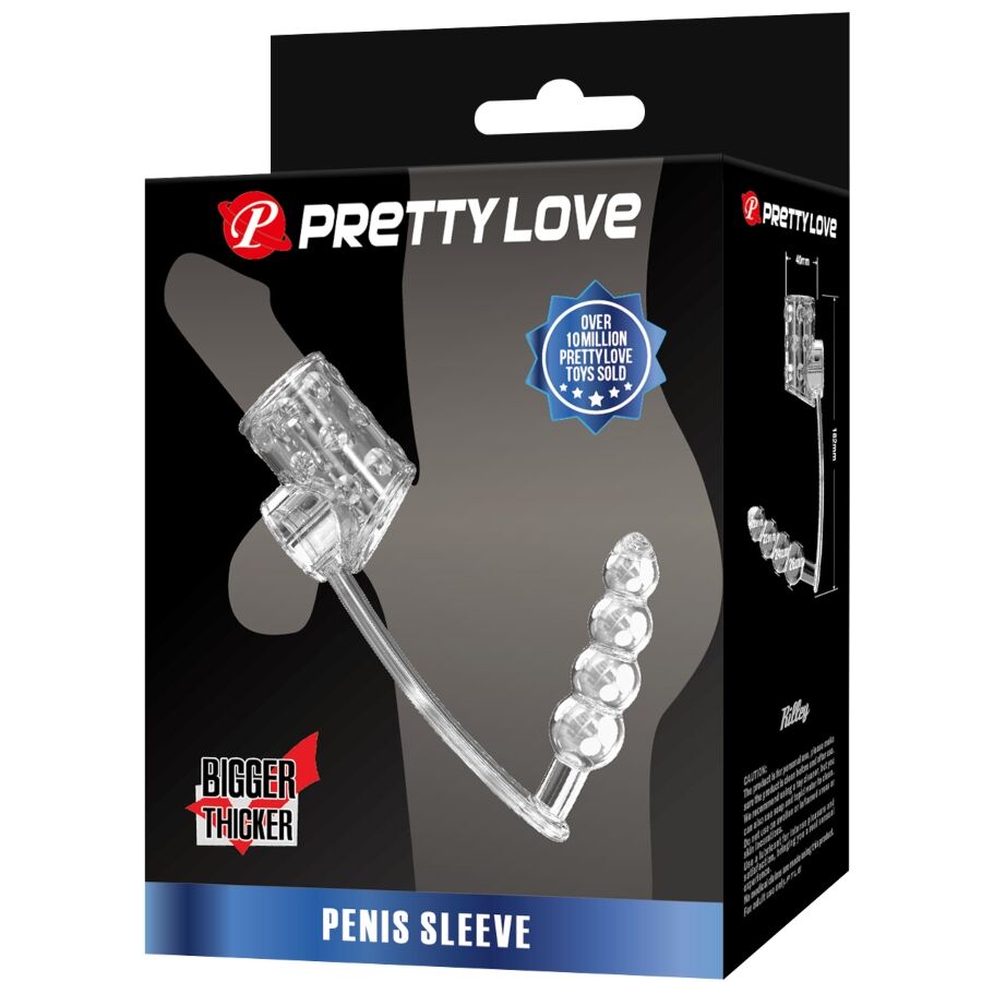 Manchon Pénis avec Plug Anal Bi-026277M Transparent - Pretty Love