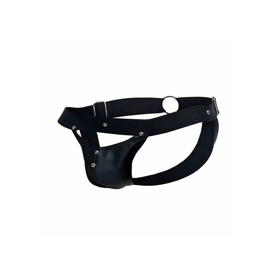 Jockstrap Peekabo Similicuir Noir Taille Unique - Dngeon - MOB