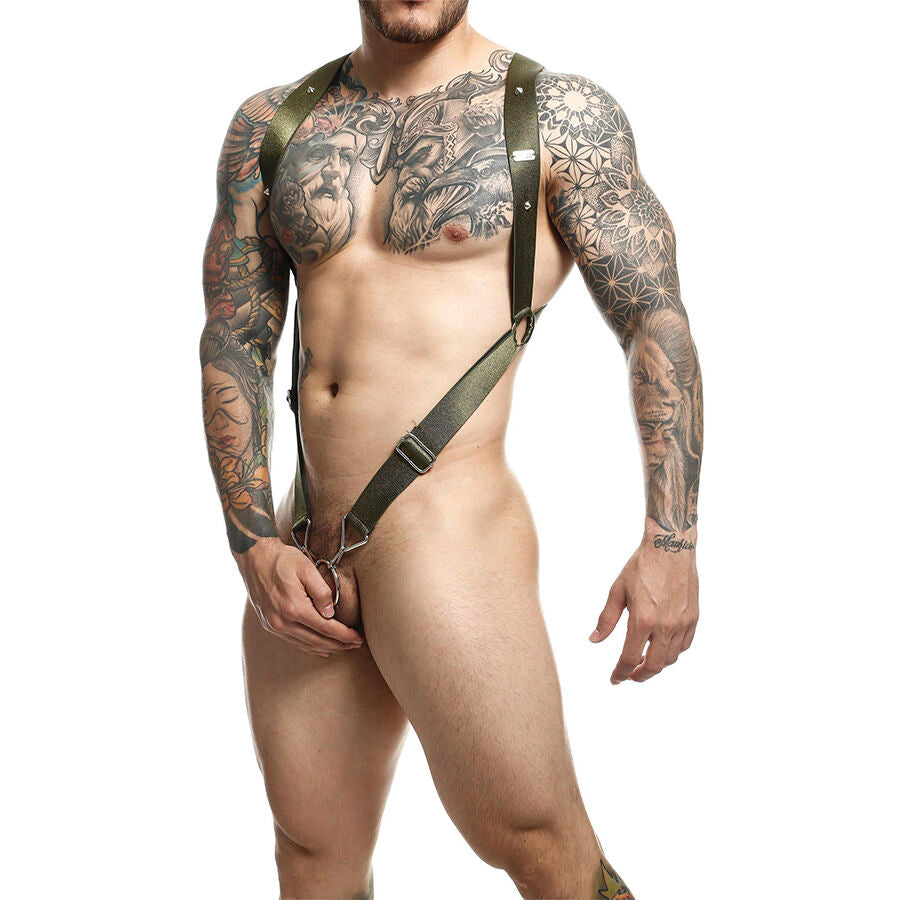 Harnais Masculin Croisé Dungeon Vert Taille Unique - MOB - MOB