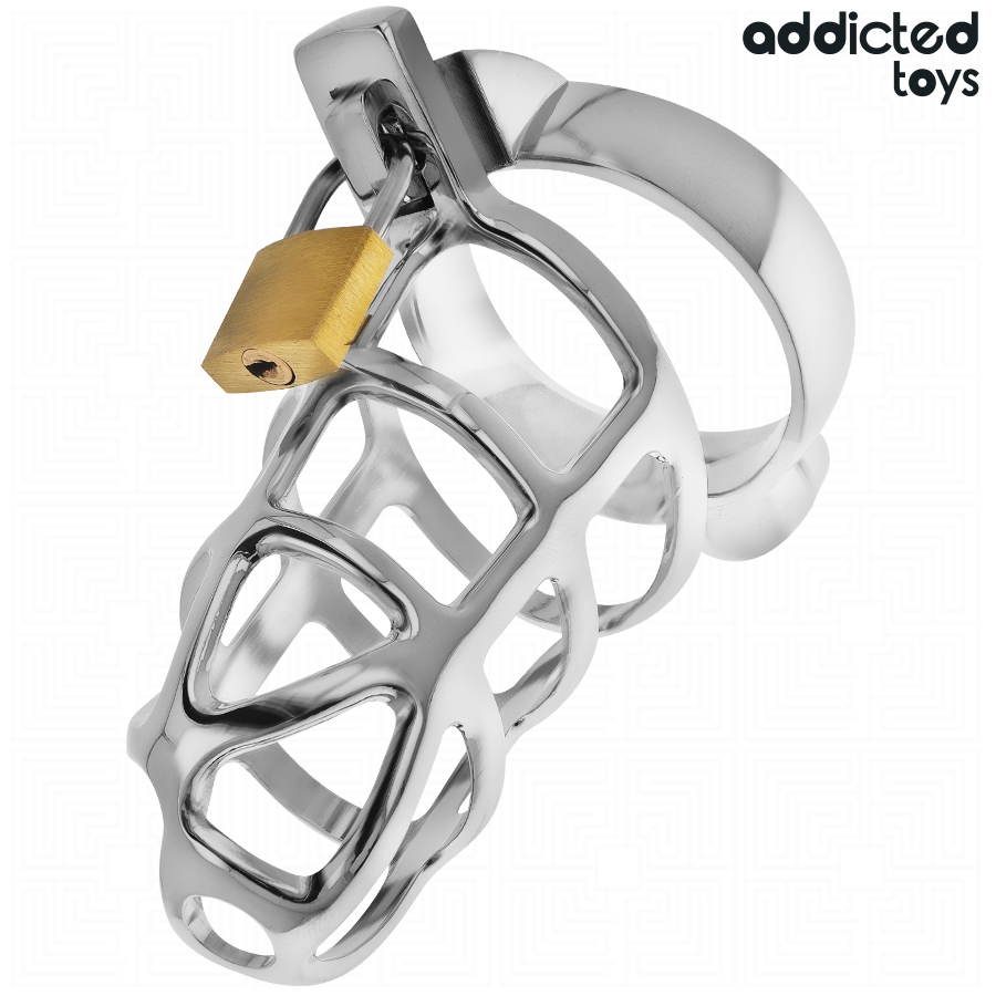 Cage de Chasteté Locked Silver Métal Taille S - Addicted Toys