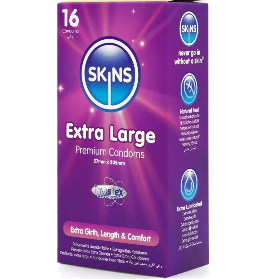 Préservatifs extra large Skins XL pack de 16 - Skins - SKINS