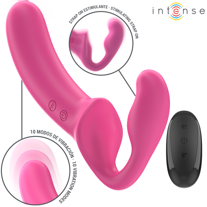 Vibromasseur Double Amy Rose 20cm avec Télécommande - Intense
