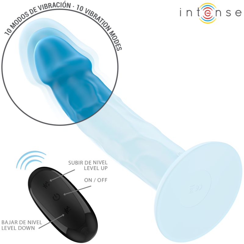 Vibromasseur Réaliste Phoebe 10 Vibrations Bleu - Intense