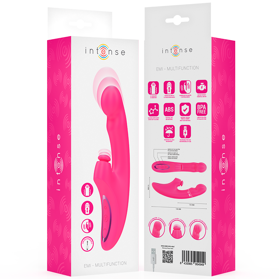 Vibromasseur Multifonction EMI 3 en 1 Rose - Intense