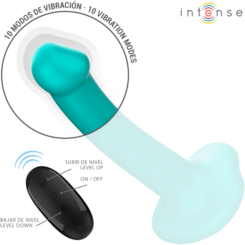 Vibromasseur Katie avec Ventouse 10 Vibrations Bleu - Intense
