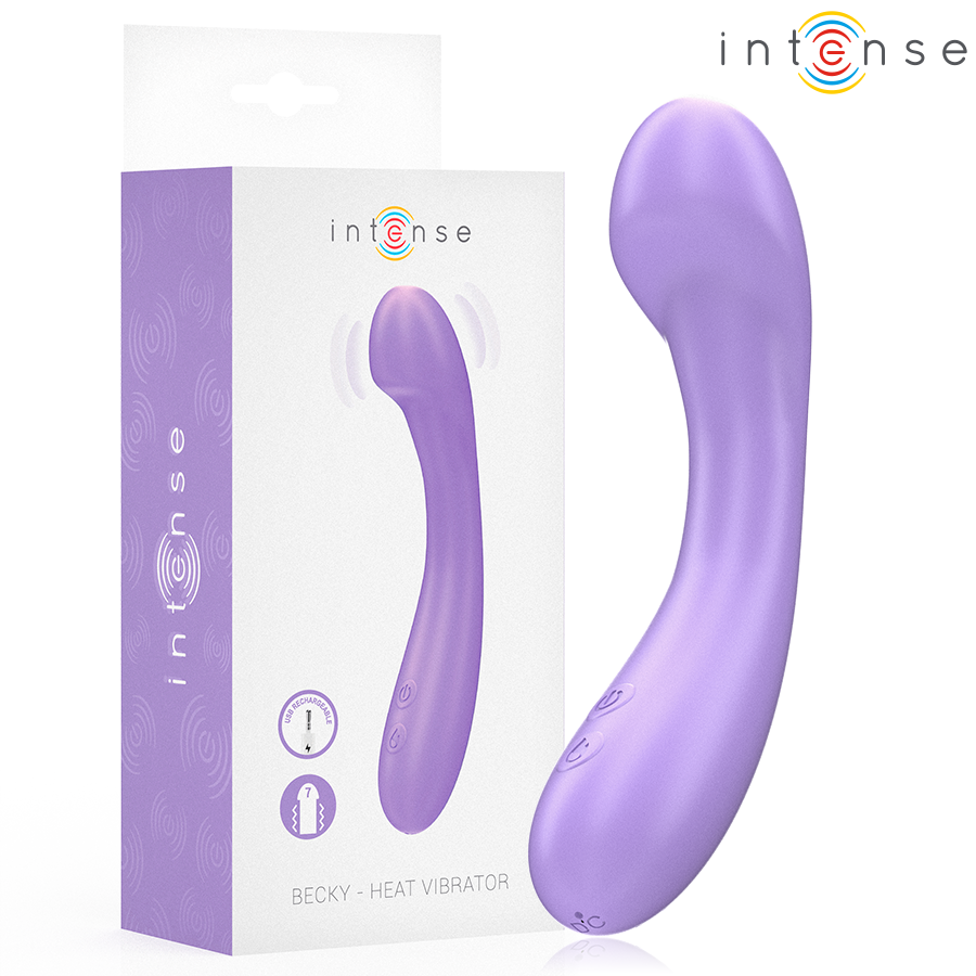 Vibromasseur Chauffant Becky 19cm Violet 7 Modes - Intense