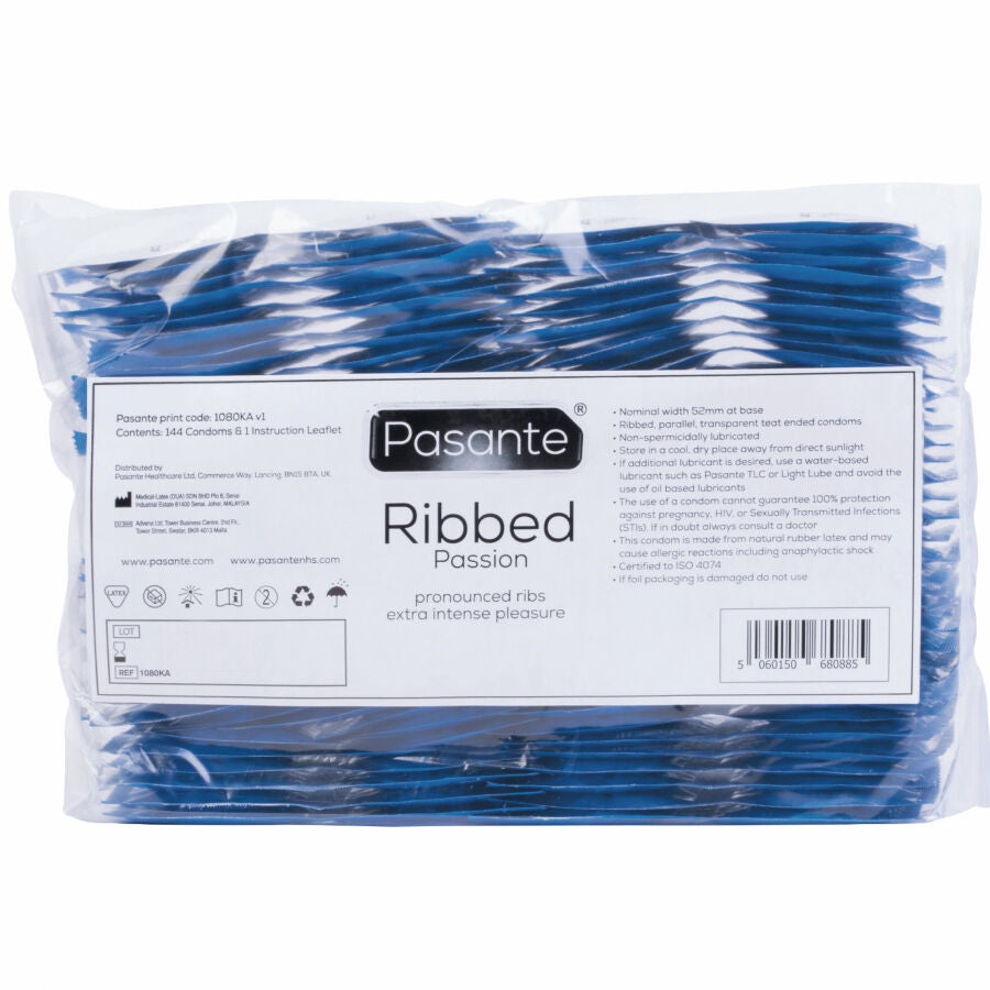 Préservatifs Côtelés Ribbed Passion Sachet 144 - Pasante - PASANTE