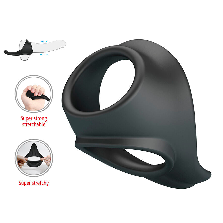 Anneau Pénien Zadok Extenseur Testicules Noir - Crazy Bull
