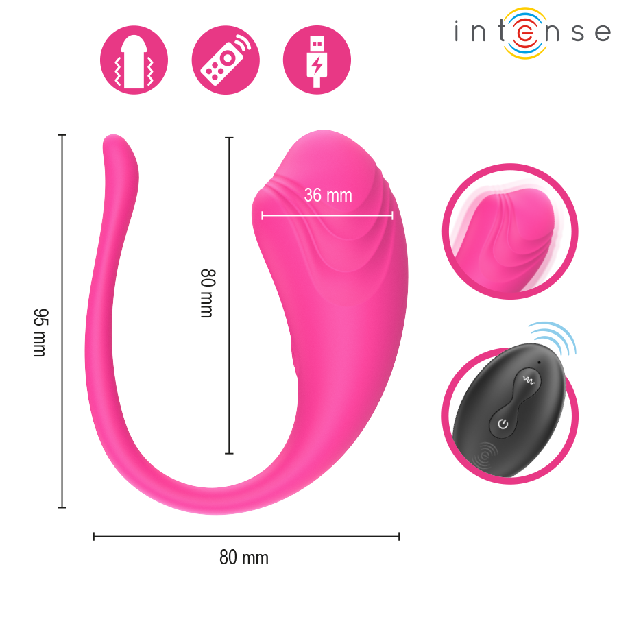 Œuf Vibrant Intense Olivia Pink avec Télécommande