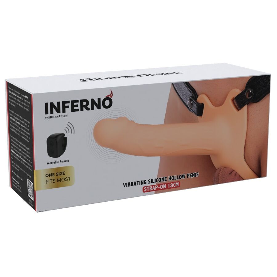 Manchon Pénis Vibrant Inferno avec Strap-On 18cm - Hidden Desire - HIDDEN DESIRE