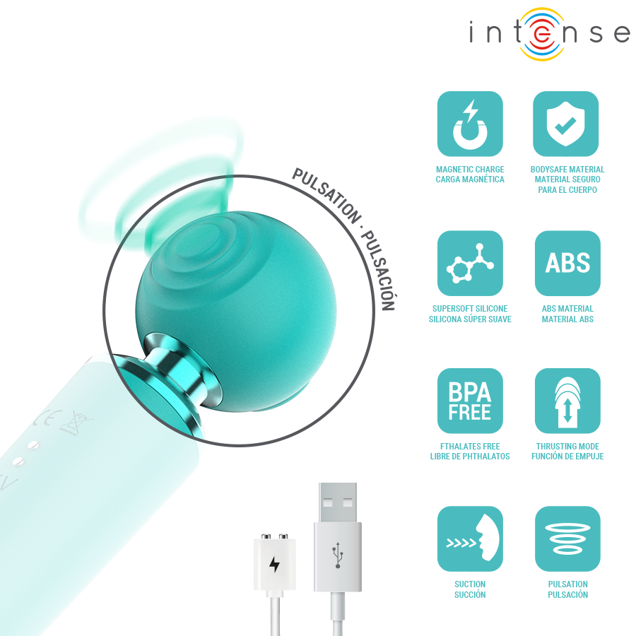 Stimulateur Succion & Vibration Hamby Turquoise - Intense High Tech