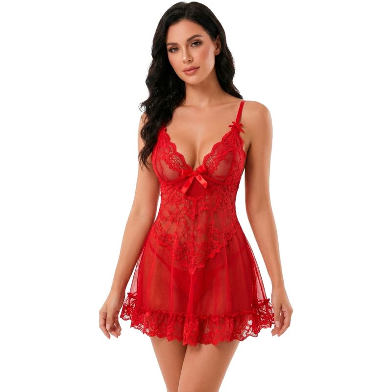 Ensemble Nuit T-shirt + Culotte Rouge - Livco Corsetti Sets