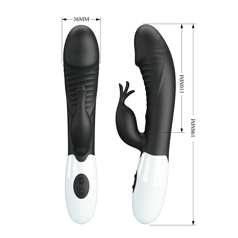 PRETTY LOVE - ROGUE MUSE VIBRATEUR LAPIN 30 FONCTIONS NOIR