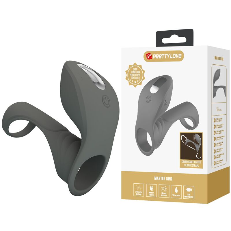PRETTY LOVE - ANNEAU VIBRANT RECHARGEABLE AVEC DOUBLE STIMULATEUR