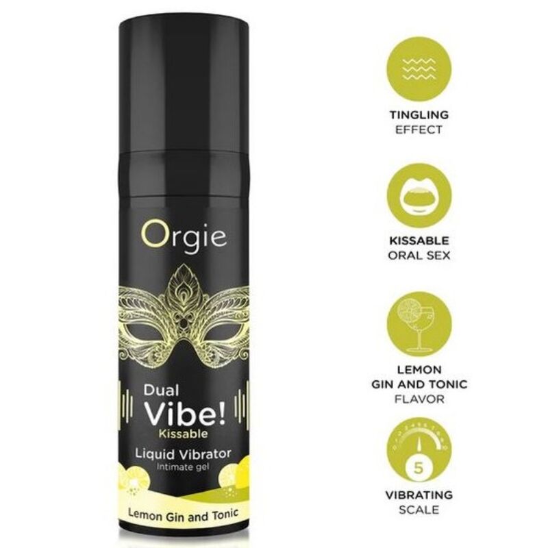 ORGIE - DOUBLE VIBRATION! VIBRATEUR LIQUIDE À EMBRASSER AU GIN TONIC CITRON 15 ML